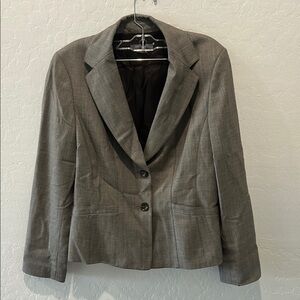 Ann Taylor Gray Tailored Blazer with Notched Lapels